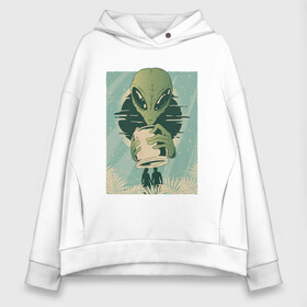 Женское худи Oversize хлопок с принтом Alien Humans в городе Новоалтайск, френч-терри — 70% хлопок, 30% полиэстер. Мягкий теплый начес внутри —100% хлопок | боковые карманы, эластичные манжеты и нижняя кромка, капюшон на магнитной кнопке | abduction | alien | aliens | art | catch | catching | grey | poster | sin | sinner | адам | арт | банка | вектор | вторжение | грех | грешник | грешники | ева | иллюстрация | инопланетянин | ловит | монстр | пришелец | райский сад |