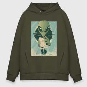 Мужское худи Oversize хлопок с принтом Alien Humans в городе Новоалтайск, френч-терри — 70% хлопок, 30% полиэстер. Мягкий теплый начес внутри —100% хлопок | боковые карманы, эластичные манжеты и нижняя кромка, капюшон на магнитной кнопке | Тематика изображения на принте: abduction | alien | aliens | art | catch | catching | grey | poster | sin | sinner | адам | арт | банка | вектор | вторжение | грех | грешник | грешники | ева | иллюстрация | инопланетянин | ловит | монстр | пришелец | райский сад |