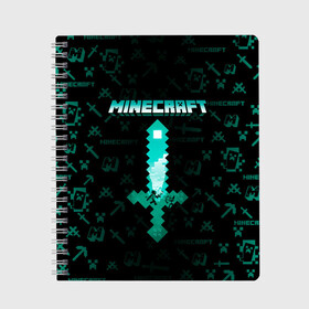 Тетрадь с принтом Minecraft в городе Новоалтайск, 100% бумага | 48 листов, плотность листов — 60 г/м2, плотность картонной обложки — 250 г/м2. Листы скреплены сбоку удобной пружинной спиралью. Уголки страниц и обложки скругленные. Цвет линий — светло-серый
 | minecraft | алекс | белый | блоки | ведьма | взрывчатка | визера | волк | гаст | добывать | дракон | зеленый куб | зомби | игра | крафт | крипер | кубики | лошадка | майн | майнкрафт | манкрафт | овечка | оцелот