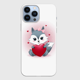 Чехол для iPhone 13 Pro Max с принтом Я тебя люблю в городе Новоалтайск,  |  | Тематика изображения на принте: енот | енотик | полосатый | сердце