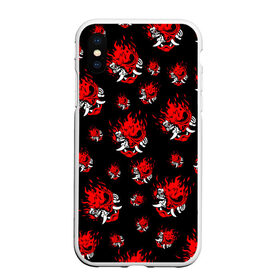 Чехол для iPhone XS Max матовый с принтом SAMURAI 2077 PATTERN в городе Новоалтайск, Силикон | Область печати: задняя сторона чехла, без боковых панелей | 2019 | cd project red | cyberpunk 2077 | cyberpunk fashion | hacker | keanu reeves | maelstrom | militech | night city | quadra | samurai | samurai cyberpunk 2077 | sci fi | trauma team | v | ви | киану ривз | киберпанк 2077 | логотип | роб