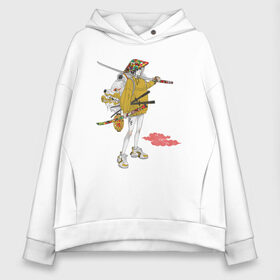 Женское худи Oversize хлопок с принтом Japanese art в городе Новоалтайск, френч-терри — 70% хлопок, 30% полиэстер. Мягкий теплый начес внутри —100% хлопок | боковые карманы, эластичные манжеты и нижняя кромка, капюшон на магнитной кнопке | japan | аниме | восток | катана | персонаж | самурай | япония