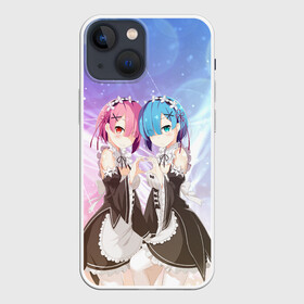 Чехол для iPhone 13 mini с принтом Рем и Рам в городе Новоалтайск,  |  | anime | ram | re zero | re: zero kara hajimeru isekai seikatsu | re: жизнь с нуля в альтернативном мире | rem | горничные | демон | рам | ре зеро | рем | рэм