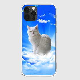 Чехол для iPhone 12 Pro Max с принтом Кот в облаках в городе Новоалтайск, Силикон |  | animals | cat | kitty | ангел | белый кот | блики | взгляд кота | глаза кота | животные | киска | кот | котейка | котенок | котик | кошак | кошка | лучи | мордочка | небесный | небо | облака | пейзаж | питомец
