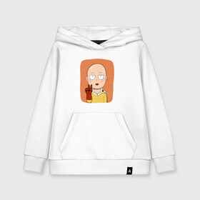 Детская толстовка хлопок с принтом Сайтама One Punch Man в городе Новоалтайск, 100% хлопок | Круглый горловой вырез, эластичные манжеты, пояс, капюшен | anime | one punch man | аниме | анимэ | бэнг | ван панч мэн | ванпанчмен | генос | кинг | сайтама | соник | супер герой | торнадо | уан панч мен