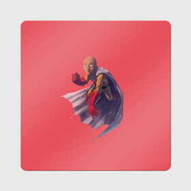 Магнит виниловый Квадрат с принтом Сайтама One Punch Man в городе Новоалтайск, полимерный материал с магнитным слоем | размер 9*9 см, закругленные углы | Тематика изображения на принте: anime | one punch man | аниме | анимэ | бэнг | ван панч мэн | ванпанчмен | генос | кинг | сайтама | соник | супер герой | торнадо | уан панч мен