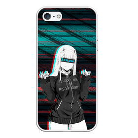 Чехол для iPhone 5/5S матовый с принтом Zero Two Senpai в городе Новоалтайск, Силикон | Область печати: задняя сторона чехла, без боковых панелей | Тематика изображения на принте: darling | darling in the franxx | zero two | вайфу | зеро ту | код 002 | любимый во франксе | франкс