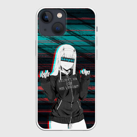 Чехол для iPhone 13 mini с принтом Zero Two Glitch в городе Новоалтайск,  |  | darling | darling in the franxx | zero two | вайфу | зеро ту | код 002 | любимый во франксе | франкс