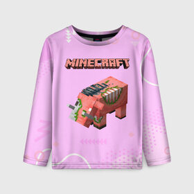 Детский лонгслив 3D с принтом Minecraft в городе Новоалтайск, 100% полиэстер | длинные рукава, круглый вырез горловины, полуприлегающий силуэт
 | minecraft | алекс | белый | блоки | ведьма | взрывчатка | визера | волк | гаст | добывать | дракон | зеленый куб | зомби | игра | крафт | крипер | кубики | лошадка | майн | майнкрафт | манкрафт | овечка | оцелот
