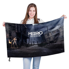 Флаг 3D с принтом Metro Exodus в городе Новоалтайск, 100% полиэстер | плотность ткани — 95 г/м2, размер — 67 х 109 см. Принт наносится с одной стороны | 2033 | exodus | metro | metro 2033 | metro exodus | stalker | апокалипсис | диггер | дигеры | метро | разрушка | эпидемия
