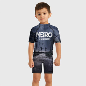 Детский купальный костюм 3D с принтом Metro Exodus в городе Новоалтайск, Полиэстер 85%, Спандекс 15% | застежка на молнии на спине | 2033 | exodus | metro | metro 2033 | metro exodus | stalker | апокалипсис | диггер | дигеры | метро | разрушка | эпидемия