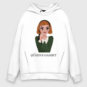 Мужское худи Oversize хлопок с принтом Queens Gambit Ход Королевы в городе Новоалтайск, френч-терри — 70% хлопок, 30% полиэстер. Мягкий теплый начес внутри —100% хлопок | боковые карманы, эластичные манжеты и нижняя кромка, капюшон на магнитной кнопке | the queens gambit | бэт хармон | королева | милая девушка | рыжая | рыжая девушка | сериал | сериал про шахматы | ход королевы | шахматы | элизабет хармон