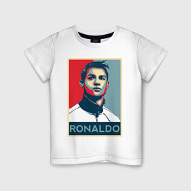 Детская футболка хлопок с принтом CRISTIANO RONALDO в городе Новоалтайск, 100% хлопок | круглый вырез горловины, полуприлегающий силуэт, длина до линии бедер | Тематика изображения на принте: cristiano | football | game | italy | juventus | portugal | real madrid | ronaldo | sport | арт | игрок | криштиану | португалия | постер | реал | роналду | спорт | футбол | ювентус