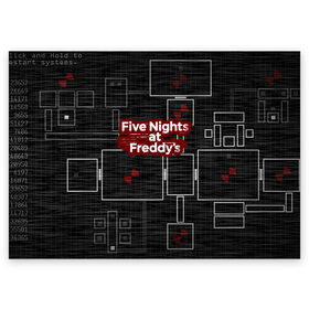 Поздравительная открытка с принтом Five Nights At Freddy в городе Новоалтайск, 100% бумага | плотность бумаги 280 г/м2, матовая, на обратной стороне линовка и место для марки
 | Тематика изображения на принте: 5 ночей с фредди | five nights at freddys | fnaf | игра | игрок | книга | логотип | пиццерия | подарок | страшилка | схема | фнаф | фредди