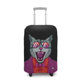 Чехол для чемодана 3D с принтом Boss Cat в городе Новоалтайск, 86% полиэфир, 14% спандекс | двустороннее нанесение принта, прорези для ручек и колес | животное | зверь | злая кошка | злой кот | кот | кот в одежде | кот в очках | кошка | крутой кот | оскал кошки | прикольный кот