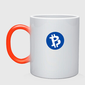Кружка хамелеон с принтом Bitcoin в городе Новоалтайск, керамика | меняет цвет при нагревании, емкость 330 мл | bitcoin | btc | биткоин | валюта | деньги | криптовалюта