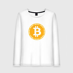 Женский лонгслив хлопок с принтом Bitcoin Биткоин в городе Новоалтайск, 100% хлопок |  | bitcoin | btc | биткоин | валюта | деньги | криптовалюта