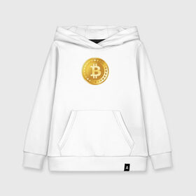 Детская толстовка хлопок с принтом bitcoin в городе Новоалтайск, 100% хлопок | Круглый горловой вырез, эластичные манжеты, пояс, капюшен | Тематика изображения на принте: bitcoin | btc | биткоин | валюта | деньги | криптовалюта