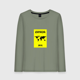Женский лонгслив хлопок с принтом ERROR в городе Новоалтайск, 100% хлопок |  | error | земля | надпись на английском | ошибка | планета | прикольная надпись | штрих код