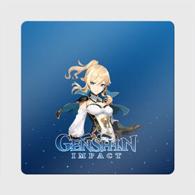 Магнит виниловый Квадрат с принтом Genshi impact (JEAN) в городе Новоалтайск, полимерный материал с магнитным слоем | размер 9*9 см, закругленные углы | game | jean | игра | персонаж