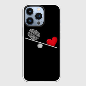 Чехол для iPhone 13 Pro с принтом Слушай Сердце в городе Новоалтайск,  |  | Тематика изображения на принте: 14 февраля | love | valentines day | девушке | день влюбленных | качели | любимой | любимому | любовь | не слушай мозг | пара | парню | перевесил | разум | сердца | сердце heart | слушай сердце