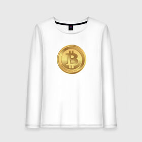Женский лонгслив хлопок с принтом BTC в городе Новоалтайск, 100% хлопок |  | bitcoin | btc | биткоин | валюта | деньги | криптовалюта