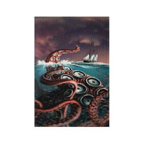 Обложка для паспорта матовая кожа с принтом Lovecraft в городе Новоалтайск, натуральная матовая кожа | размер 19,3 х 13,7 см; прозрачные пластиковые крепления | lovecraft | говард филлипс лавкрафт | ктулху | лавкрафт | филлипс лавкрафт
