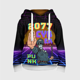 Детская толстовка 3D с принтом Retro Cyberpunk в городе Новоалтайск, 100% полиэстер | двухслойный капюшон со шнурком для регулировки, мягкие манжеты на рукавах и по низу толстовки, спереди карман-кенгуру с мягким внутренним слоем | 2077 | 3d | cyber punk | cyberpunk | retro | кибер панк | киберпанк | полная запечатка | ретро | робот