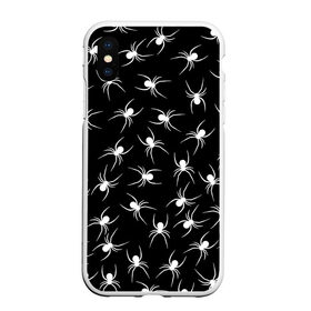 Чехол для iPhone XS Max матовый с принтом Пауки в городе Новоалтайск, Силикон | Область печати: задняя сторона чехла, без боковых панелей | Тематика изображения на принте: животное | минимализм | насекомое | паук | фауна