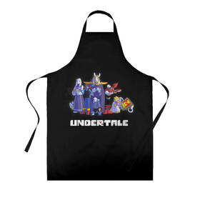 Фартук 3D с принтом Undertale в городе Новоалтайск, 100% полиэстер | общий размер — 65 х 85 см, ширина нагрудника — 26 см, горловина — 53 см, длина завязок — 54 см, общий обхват в поясе — 173 см. Принт на завязках и на горловине наносится с двух сторон, на основной части фартука — только с внешней стороны | game | games | undertale | андертеил | андертэйл | игра | игры | приключения | скелет