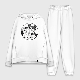 Женский костюм хлопок Oversize с принтом Dark moon в городе Новоалтайск,  |  | sailor moon | аниме | девушка | демон | клыки | луна | сейлор мун | суккуб | черно белый