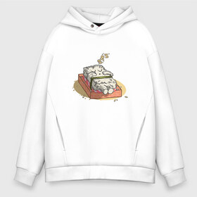 Мужское худи Oversize хлопок с принтом Kawaii Sleeping Sushi в городе Новоалтайск, френч-терри — 70% хлопок, 30% полиэстер. Мягкий теплый начес внутри —100% хлопок | боковые карманы, эластичные манжеты и нижняя кромка, капюшон на магнитной кнопке | anime | asia | asian | cute | japan | japanese | lazy | manga | rice | азия | аниме | восток | кавайи | кроватка | кровать | лень | лосось | манга | милота | нигири | нори | рис | роллы | рыба | снится сон | сон | спят | спящие | суси
