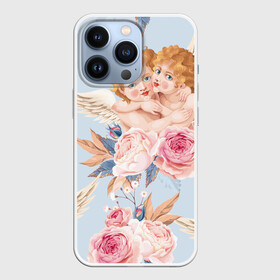 Чехол для iPhone 13 Pro с принтом купидоны  в цветах в городе Новоалтайск,  |  | Тематика изображения на принте: амур | ангелочки | влюбленных | день святого валентина | для двоих | для пар | искусство | картина | купидон | любовь | парные | подарок | шедевр