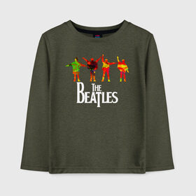 Детский лонгслив хлопок с принтом The Beatles абстрактные краски в городе Новоалтайск, 100% хлопок | круглый вырез горловины, полуприлегающий силуэт, длина до линии бедер | abbey road | beatles day | cant buy me love | help | i want to hold your hand | let it bee | pop art | альбом | битлз | битломан | битлы | всемирный день | леннон | ливерпуль | ливерпульская четверка | маккартни | музыка | старр | харрисо