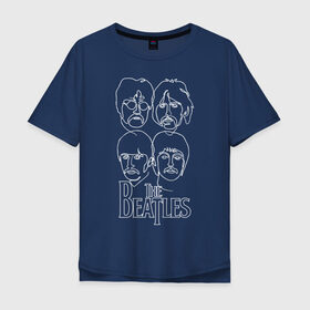Мужская футболка хлопок Oversize с принтом The Beatles (одной линией) в городе Новоалтайск, 100% хлопок | свободный крой, круглый ворот, “спинка” длиннее передней части | let it be | the beatles | битлз | битломан | битлы | всемирный день | группа | джон | джордж | известный | леннон | логотип | маккартни | музыка | музыкант | пол | популярный | портрет | ринго | рок группа | старр