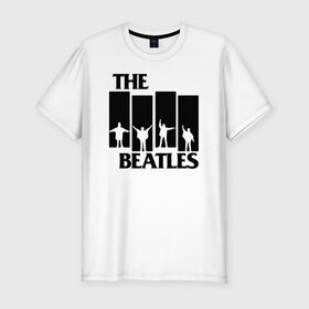 Мужская футболка хлопок Slim с принтом The Beatles в городе Новоалтайск, 92% хлопок, 8% лайкра | приталенный силуэт, круглый вырез ворота, длина до линии бедра, короткий рукав | великобритания | джон леннон | классика | легенды | музыка | пол маккартни | рок | рок группа