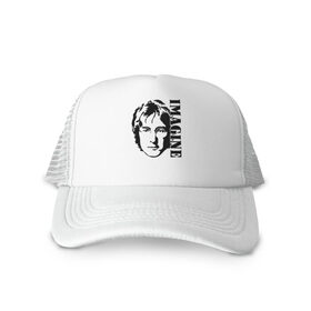 Кепка тракер с сеткой с принтом Lennon Beatles Imagine в городе Новоалтайск, трикотажное полотно; задняя часть — сетка | длинный козырек, универсальный размер, пластиковая застежка | imagine | the beatles | битлз | битломан | битлы | всемирный день | группа | джон | известный | леннон | ленон | логотип | музыка | музыкант | очки | популярный | портрет | представь | рок группа | старр | топ | хит