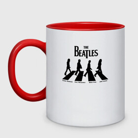 Кружка двухцветная с принтом The Beatles в городе Новоалтайск, керамика | объем — 330 мл, диаметр — 80 мм. Цветная ручка и кайма сверху, в некоторых цветах — вся внутренняя часть | Тематика изображения на принте: 1960 | 1970 | 60 | 70 | abbey | be | beatles | it | john | lennon | let | revolver | road | rock | submarine | the | yellow | yesterday | битлз | битлс | джон | джордж | леннон | маккартни | пол | ринго | рок | старр | харрисон