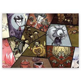 Поздравительная открытка с принтом Dont Starve в городе Новоалтайск, 100% бумага | плотность бумаги 280 г/м2, матовая, на обратной стороне линовка и место для марки
 | animation | dont starve | dont starve together | game | games | mult | survive | выживалка | выживание | донт старв | игра | игры | мульт | не голодай | не голодайка