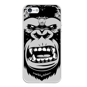 Чехол для iPhone 5/5S матовый с принтом animal crunch в городе Новоалтайск, Силикон | Область печати: задняя сторона чехла, без боковых панелей | angry | animal | power | горилла | животное | злой | спорт