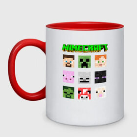 Кружка двухцветная с принтом Minecraft в городе Новоалтайск, керамика | объем — 330 мл, диаметр — 80 мм. Цветная ручка и кайма сверху, в некоторых цветах — вся внутренняя часть | minecraft | алекс | белый | блоки | ведьма | взрывчатка | визера | волк | гаст | добывать | дракон | зеленый куб | зомби | игра | крафт | крипер | кубики | лошадка | майн | майнкрафт | манкрафт | овечка | оцелот