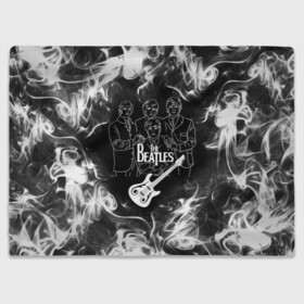 Плед 3D с принтом The Beatles в городе Новоалтайск, 100% полиэстер | закругленные углы, все края обработаны. Ткань не мнется и не растягивается | beatles | music | retro | rock | битлз | гитара | джон леннон | джордж харрисон | дым | логотипы групп | музыка | песни | пол маккартини | ретро | ринго старр | рок группа | рокерские | старый рок | черно белый