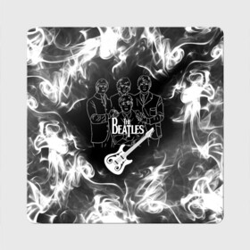 Магнит виниловый Квадрат с принтом The Beatles в городе Новоалтайск, полимерный материал с магнитным слоем | размер 9*9 см, закругленные углы | beatles | music | retro | rock | битлз | гитара | джон леннон | джордж харрисон | дым | логотипы групп | музыка | песни | пол маккартини | ретро | ринго старр | рок группа | рокерские | старый рок | черно белый
