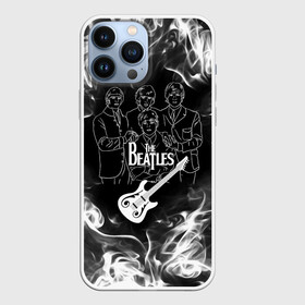 Чехол для iPhone 13 Pro Max с принтом The Beatles в городе Новоалтайск,  |  | beatles | music | retro | rock | битлз | гитара | джон леннон | джордж харрисон | дым | логотипы групп | музыка | песни | пол маккартини | ретро | ринго старр | рок группа | рокерские | старый рок | черно белый