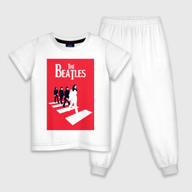 Детская пижама хлопок с принтом The Beatles в городе Новоалтайск, 100% хлопок |  брюки и футболка прямого кроя, без карманов, на брюках мягкая резинка на поясе и по низу штанин
 | the beatles | великобритания | джон леннон | классика | легенды | музыка | пол маккартни | рок | рок группа