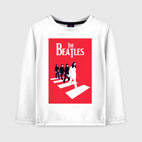 Детский лонгслив хлопок с принтом The Beatles в городе Новоалтайск, 100% хлопок | круглый вырез горловины, полуприлегающий силуэт, длина до линии бедер | the beatles | великобритания | джон леннон | классика | легенды | музыка | пол маккартни | рок | рок группа
