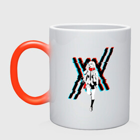 Кружка хамелеон с принтом Darling in the Franxx в городе Новоалтайск, керамика | меняет цвет при нагревании, емкость 330 мл | 002 | 02 | darling in the franxx | zero two | zero two and hiro | любимый во франксе | милый во франксе | ноль два | франкс | хиро