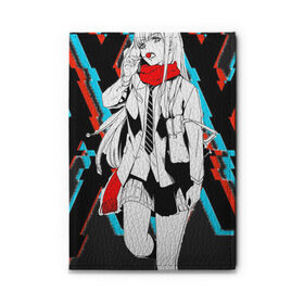 Обложка для автодокументов с принтом Darling in the Franxx в городе Новоалтайск, натуральная кожа |  размер 19,9*13 см; внутри 4 больших “конверта” для документов и один маленький отдел — туда идеально встанут права | Тематика изображения на принте: 002 | 02 | darling in the franxx | zero two | zero two and hiro | любимый во франксе | милый во франксе | ноль два | франкс | хиро