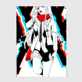Постер с принтом Darling in the Franxx в городе Новоалтайск, 100% бумага
 | бумага, плотность 150 мг. Матовая, но за счет высокого коэффициента гладкости имеет небольшой блеск и дает на свету блики, но в отличии от глянцевой бумаги не покрыта лаком | 002 | 02 | darling in the franxx | zero two | zero two and hiro | любимый во франксе | милый во франксе | ноль два | франкс | хиро