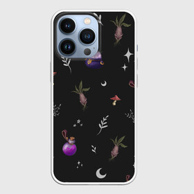 Чехол для iPhone 13 Pro с принтом Magic pattern в городе Новоалтайск,  |  | Тематика изображения на принте: bottle | mandrake | mushroom | pot | волшебство | зелье | паттерн